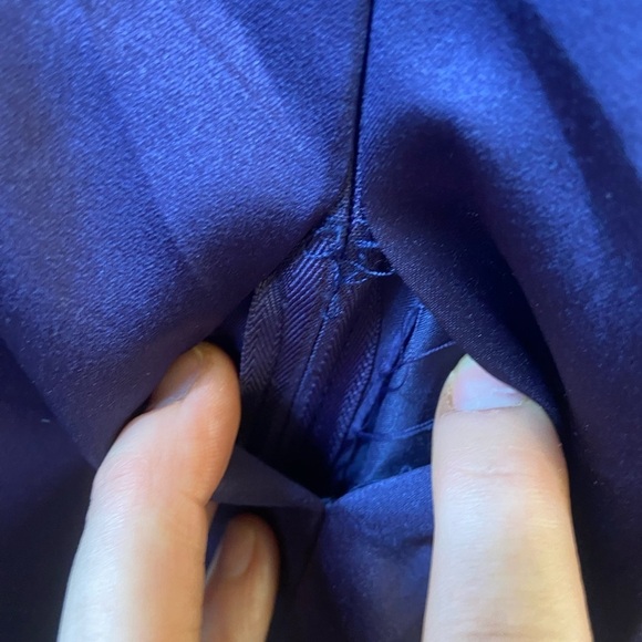 David’s Bridal Plum Rushed Strapless Gown - Picture 13 of 16